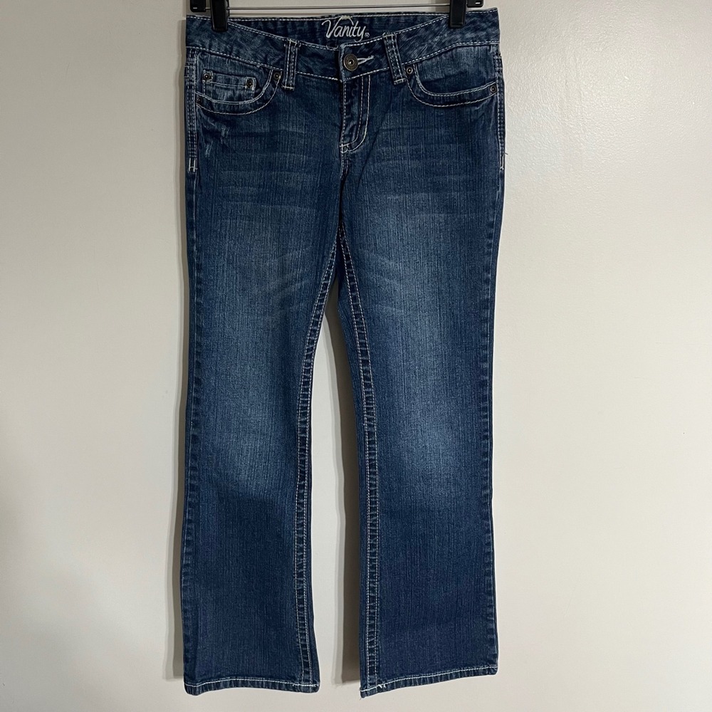 Vanity Premium Dakota Bootcut Jeans Womens 31x29.5 Dark Wash Stretch Denim